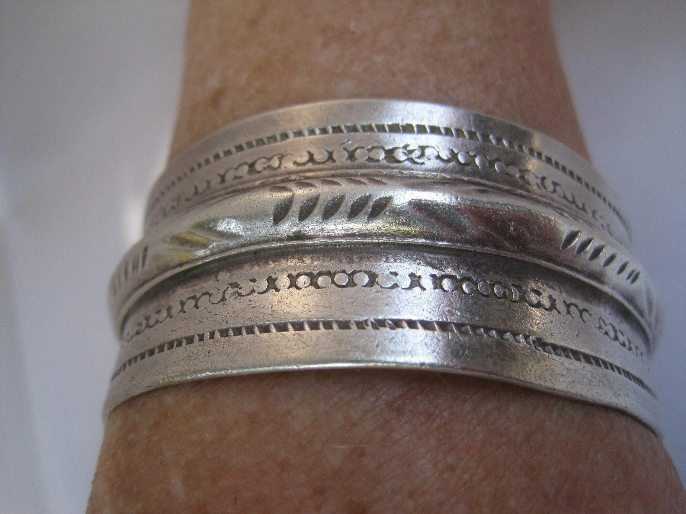 Vintage Tunisian Cuff Bracelet Made of Silver
