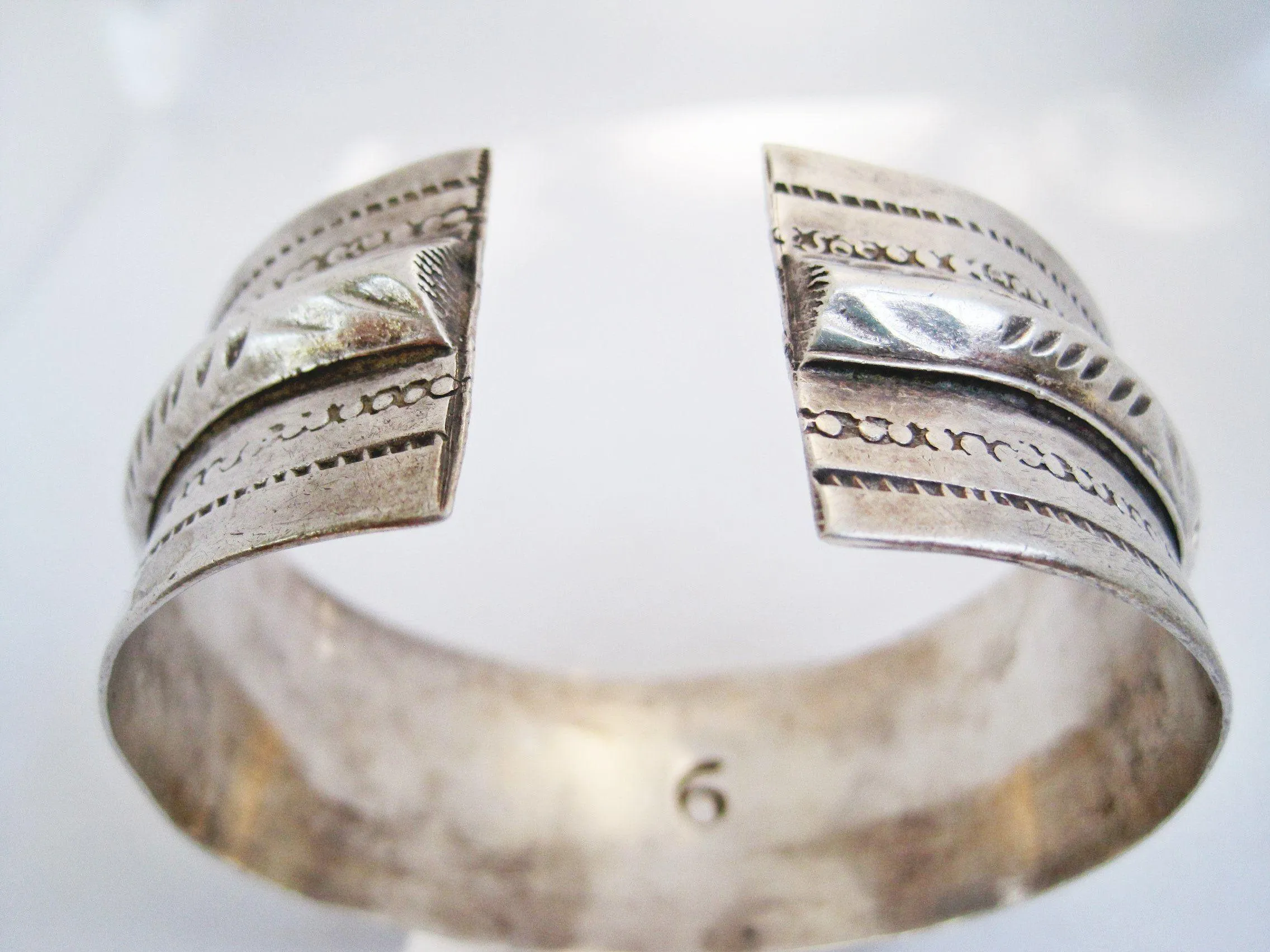 Vintage Tunisian Cuff Bracelet Made of Silver