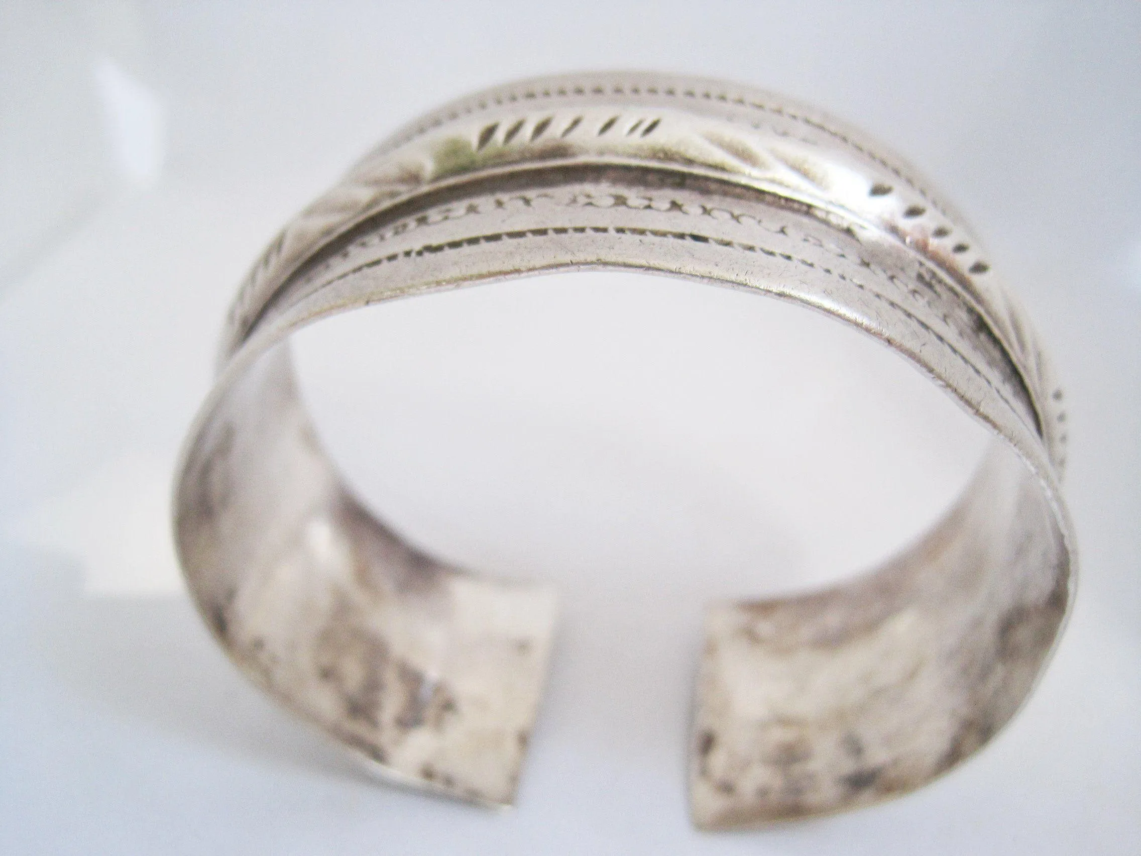 Vintage Tunisian Cuff Bracelet Made of Silver