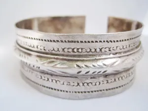 Vintage Tunisian Cuff Bracelet Made of Silver