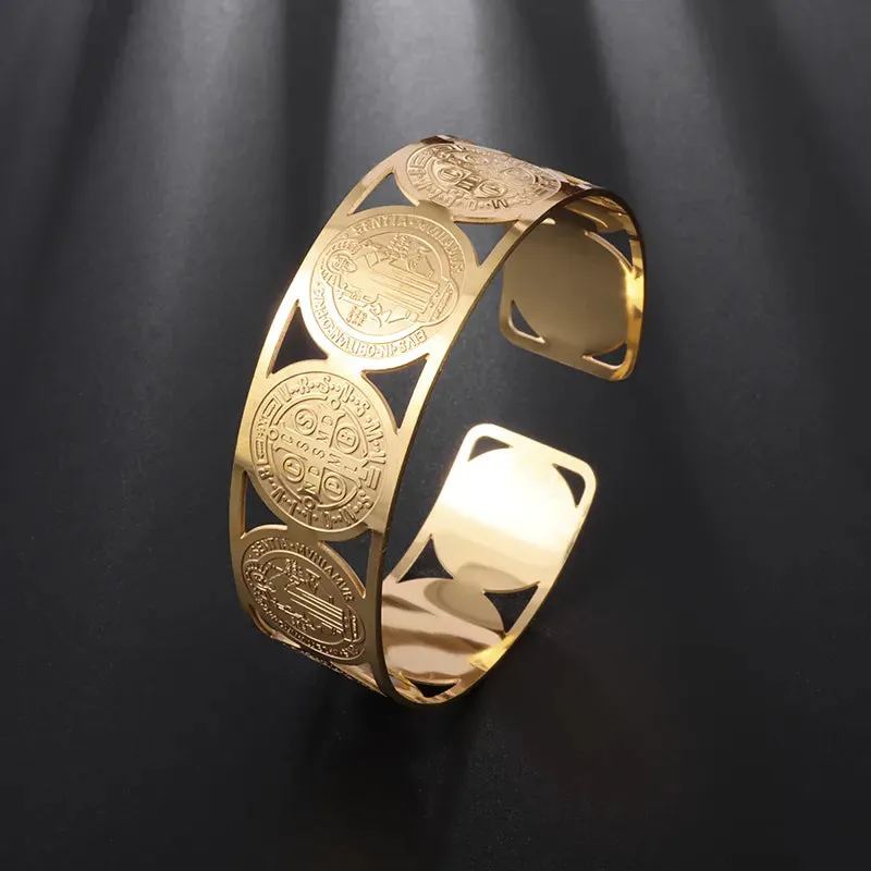 Witch Knot Bracelet Stainless Steel Adjustable Open Cuff Bracelet Celtic Witchcraft Amulet Jewelry Men Women Birthday Gift