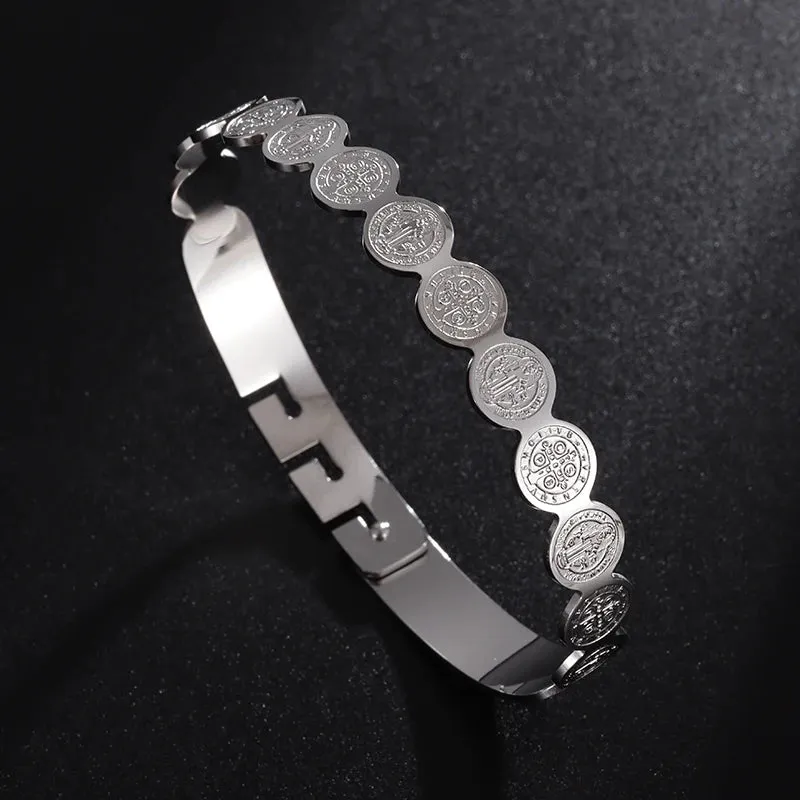 Witch Knot Bracelet Stainless Steel Adjustable Open Cuff Bracelet Celtic Witchcraft Amulet Jewelry Men Women Birthday Gift