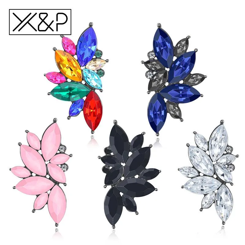 X&P Fashion Luxury Elegant Brand Crystal Stud Earrings for Women Girl Christmas Party Opal Stone Gold Earring Jewelry Gift