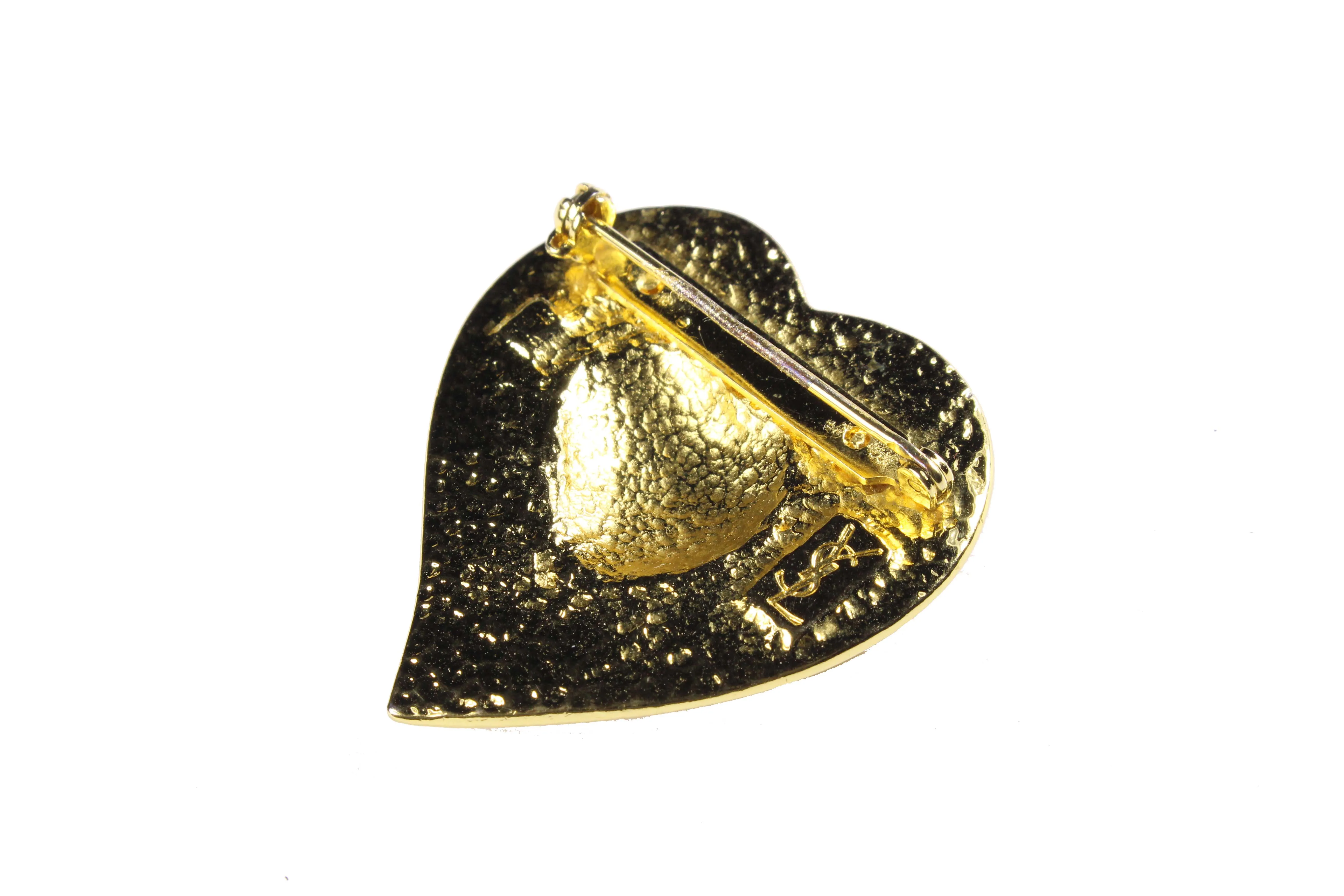 YVES SAINT LAURENT heart brooch