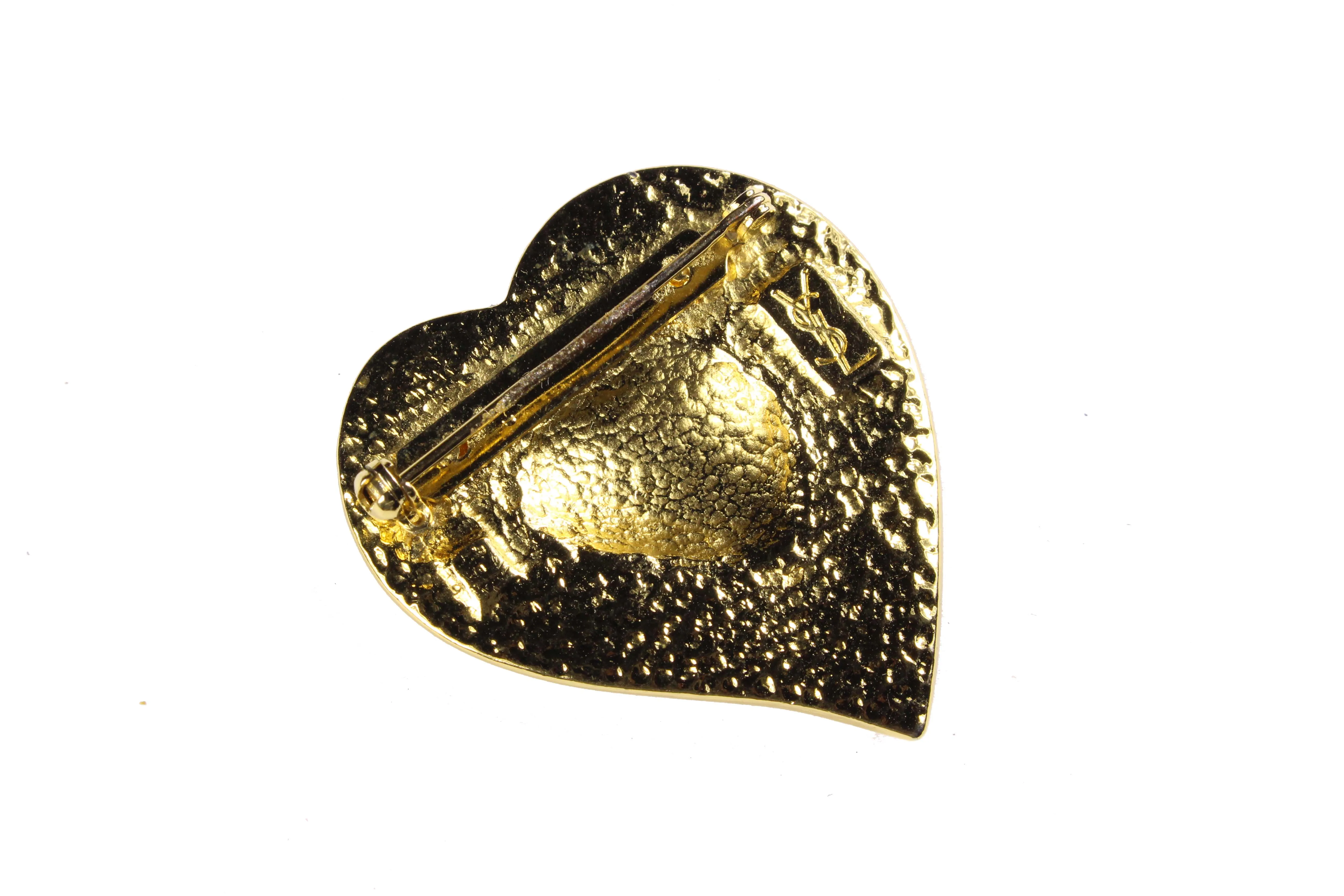 YVES SAINT LAURENT heart brooch