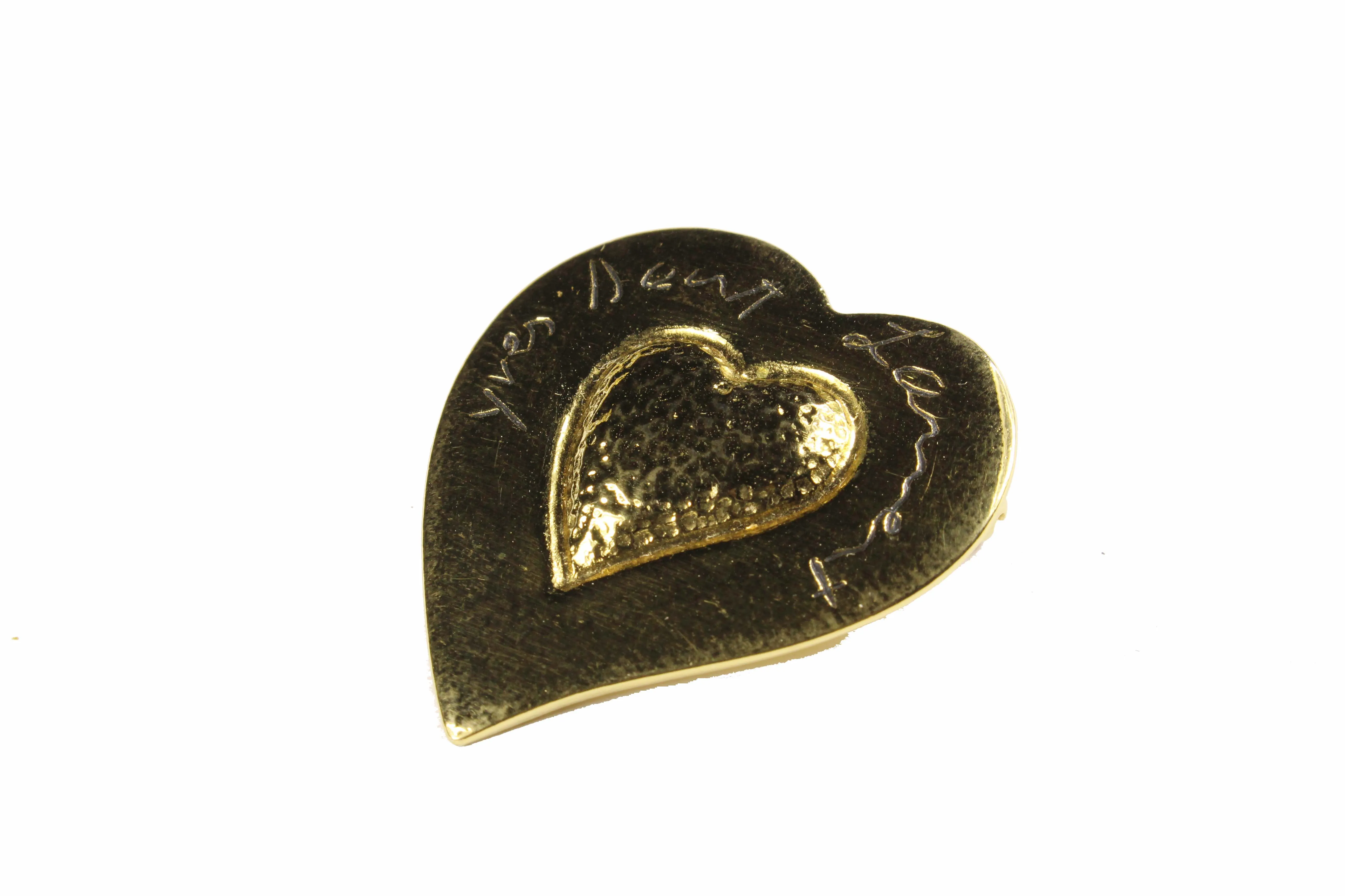 YVES SAINT LAURENT heart brooch